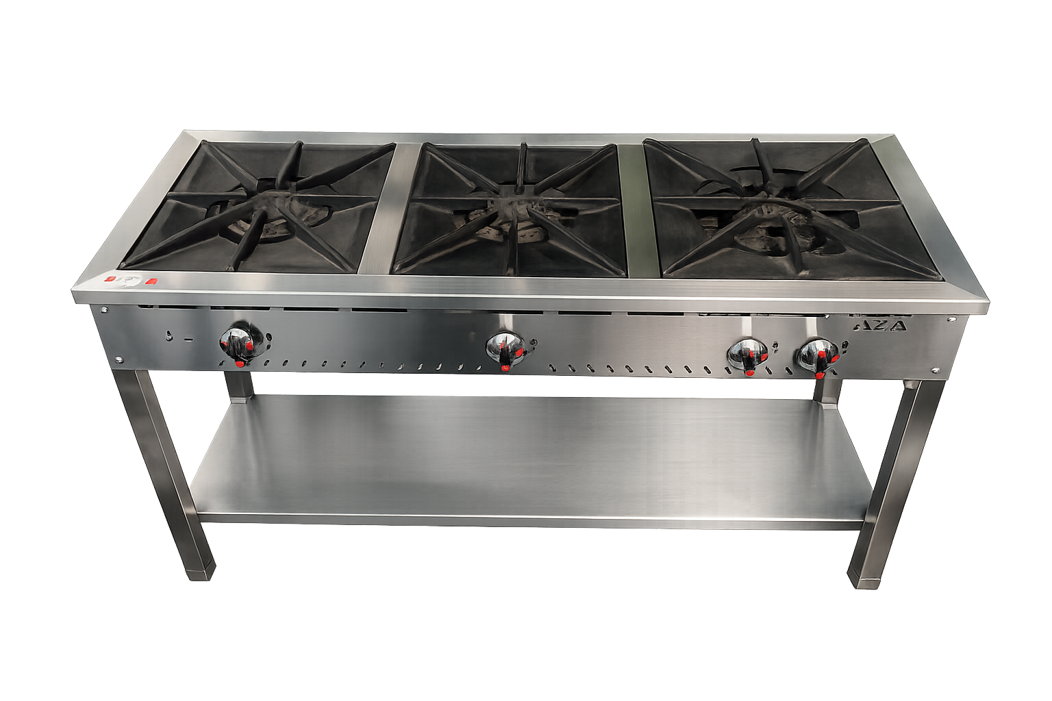 estufa industrial de 3 puestos en acero inoxidable